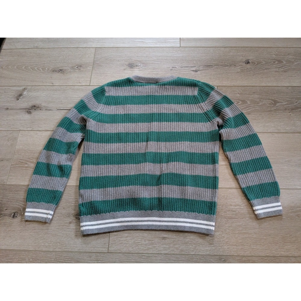 Hanna Andersson Knit Striped Sweater Green Gray Boys 140 US 10 - Picture 5 of 5